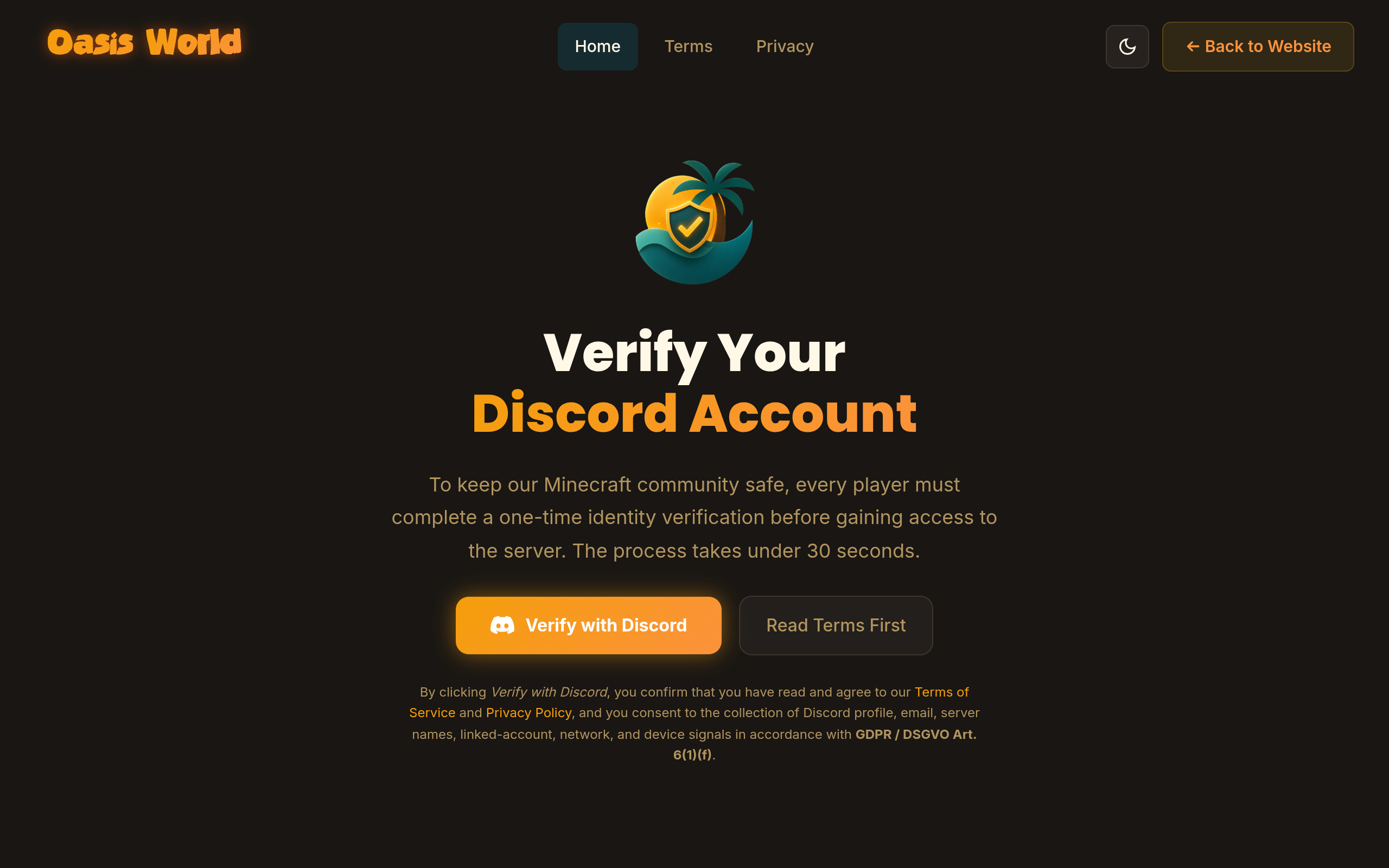 Oasis World Website